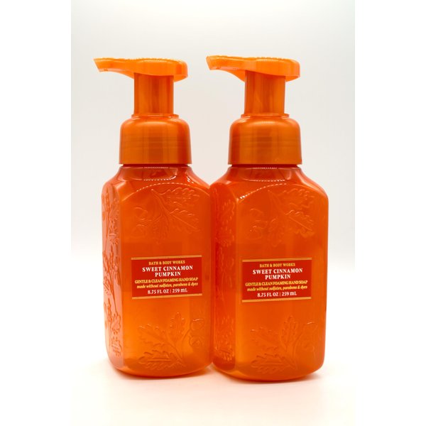 Sweet Cinnamon Pumpkin (Orange), Bath and Body, Gentle Foaming Hand Soap, 259 mL each, 2 pack (P)