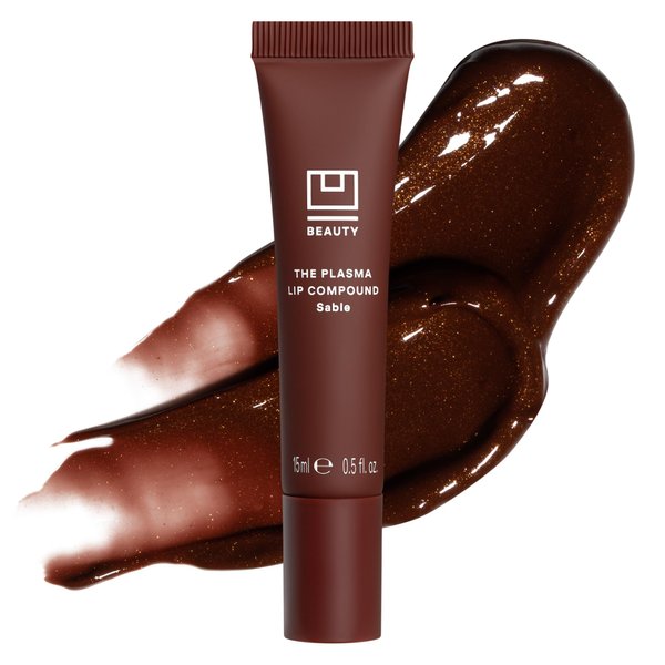 U Beauty The PLASMA Tinted Lip Compound - Anti-Wrinkle & Anti-Aging Treatment - Shimmery Plumping Lip Gloss, Hyaluronic Acid, Shea Butter, Salicylic Acid & Peptides Deeply Hydrate, Sable - 15 mL