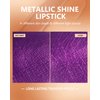 MAKI YIKA Purple Lipstick for Women Metallic Lipsticks Glitter Long Lasting Lipstick No Smudge No Transfer Liquid Lip Gloss (BR18 Amethyst)