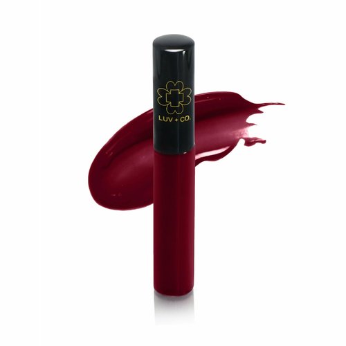 LUV+CO Lip Gloss 7ml 90% Organic Moisturizing Lip gloss Non Sticky Shiny Natural Colorants For Light Glossy Coverage Gluten Free Paraben Free | Burgundy Red | Warrior