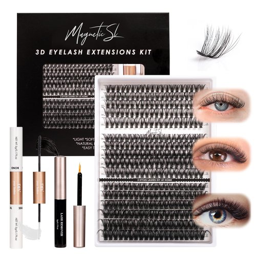 DIY Lash Extensions Kit 320pcs Individual Lashes Clusters 40D 50D 100D D Curl Eyelash Extension K...