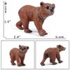 Grizzly Bear Toys Figurines, Plastic Forset Animals Bear Figures for Kids, Realistic Woodland Creature Party Supplies Cake Toppers, Pack of 3