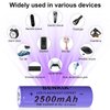 14500 Rechargeable Battery 3.7Volt Li-ion Batteries Button Top 2500mAh Large Capacity for Headlamp Flashlight (4 Pack)