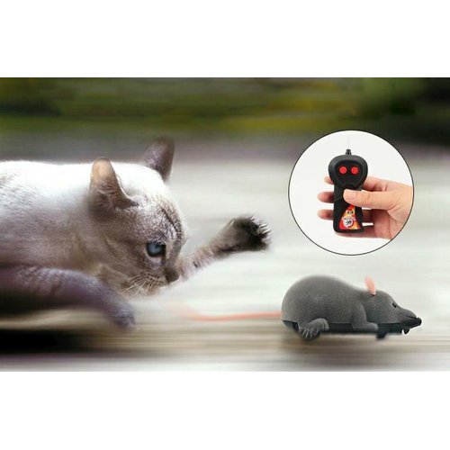 Gawertoy Remote Control Rat Toy, Wireless Remote Control Mouse Toy Fake RC Rat Toy Giant Realistic Rat Model Prank Joke Tricky Toy for Kids Halloween Christmas Birthday Gift Cat Dog Toy Grey