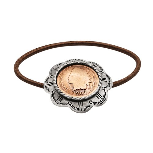 Indian Cent Pewter Blossom Western Style Hair Band
