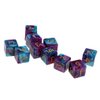 Yiotfandoll 10PCS Polyhedral Dice D6 Dice 16mm Acrylic 6 Sided Dice Double Colors Game Dice for RPG MTG DND Dice Table Games (Blue Purple)