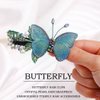Haomye Butterfly Hair Clips Small Hairpins Embroidered Butterfly Hair Barrettes Boho Hair Accessories Wedding Edge Headpiece for Women 1PCS (Blue)