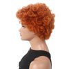 H&Bwig Orange Red Short Curly Wig for Women, 4 pcs set costume Cosplay Wig, Fluffy Wavy Afro Full Wig Party Halloween Costume Wig Reddish Orange Synthetic Hair Wigs