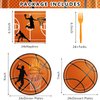 96PCS Basketball Party Supplies, Basketball Plates and Napkins Dinnerware Sets Boys Birthday Party Decorations Basketball Theme Tableware Set Includes Basketball Paper Plates Napkins Forks Serve 24