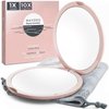 Magnifying Compact Mirror for Purses, 1x/10x Magnification – Double Sided Travel Makeup Mirror, 4 Inch Small Pocket or Purse Mirror. Distortion Free Folding Portable Compact Mirrors (Millennial Pink)