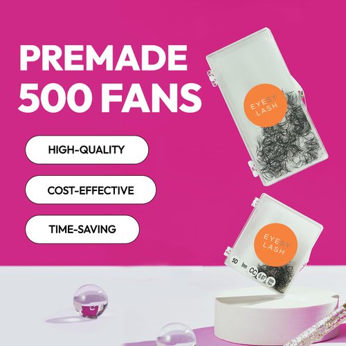 Eyesy Lash 500 Promade Fans | 5D 0.07 Size 11mm Curl D | Eyesy Eyelash Extension Premade Lashes Volume Lash Extensions Pro Made Fans Eyelash Extensions Pestanas Pelo A Pelo False Eyelashes