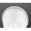 Beige cream velvet headband soft velour hair band accessory 1 inch wide plain classic basic style