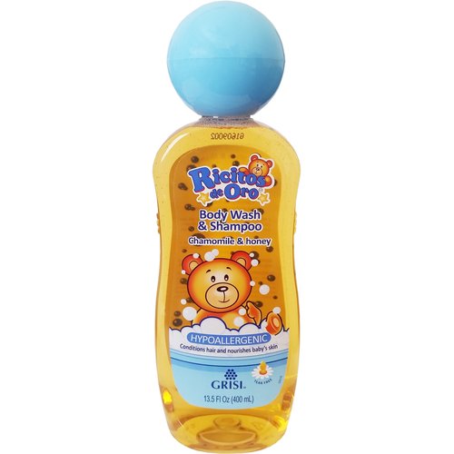 Ricitos de Oro 2-in-1 Baby Hair & Body Wash, Hypoallergenic Tear Free Body Wash and Shampoo with Chamomile and Honey; 13.5 Fl Oz