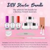 SNS Nail Dip Powder & Dip Essentials Nail Color Kit, DIY Starter Bundle (Pink & White) - Foundation Powder, Dip Activator & Top Coat, Brushes, Cuticle Pusher, Nail File, Buffer, & French Dip Mold