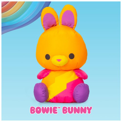 Swisheez Bowie Bunny Stuffed Animal, Retro Inspired Plush Toys for Ages 3 and Up, Orange, 7”