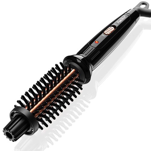 AmoVee Mini Curling Iron, 3/4 Inch Travel Hair Brush Anti-Scald Curling Wand Ceramic Tourmaline Hot Brush Barrel for Short Hair(100-240V)