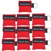 LSIKA-Z 10pcs CPR Face Shield Mask Keychain Keying Emergency Kit CPR Face Shields Pocket Mask for First Aid or CPR Training (Red-10)