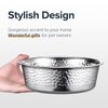 URBUDDIES 2 Pack Hammered Stainless Steel Cat Bowls, Premium Metal Cat Bowls with Non Slip Rubber Bottom, Dishwasher Safe, Easy to Clean, 2 Cup, Gray Bottom