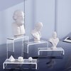 Goabroa 2 Sets 6 Pcs Clear Acrylic Display Risers 3 Tiers Rectangular Risers Display Stands 4mm Thick Collectibles Jewelry Acrylic Riser Lego Display Shelves Risers Cupcake Stand