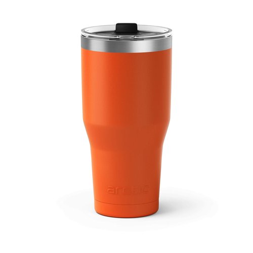 Arctic Tumblers | 30 oz Orange Insulated Tumbler with Straw & Cleaner - Retains Temperature up to 24hrs - Non-Spill Splash Proof Lid, Double Wall Vacuum Technology, BPA Free & Built to Last