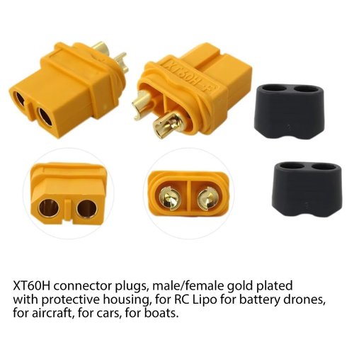 Gxcdizx 20Pcs XT60H Connector XT60h Plug Male Female Cover Sheath for RC Car Battery ESC Charger Lead