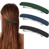 3 Pcs Matte French Hair Clips Flat Hair Barrettes Strong Hold Vintage Hair Clips Cute Hair Styling Clips Metal Snap Hair Clasps Accessories for Women Girls (Blue+Green+Black)