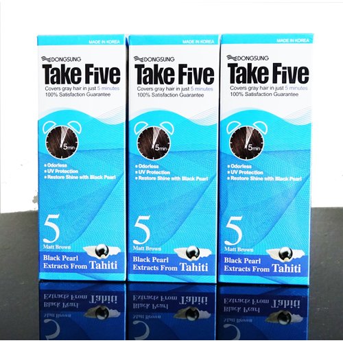 Dongsung Take 5 Hair Dye Gray Hair Coveage No. 5 Matt Brown Pack of 3