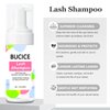 BUCICE Lash Shampoo for Lash Extensions - Eyelash Cleaning Kit with Lash Fan Dryer - Makeup Cleansing Foam for Lash Care, Black