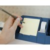 Bostitch Office Sticky Note Holder + Business Card Stand, Includes Pen Holders, Blue
