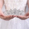 JWICOS Bridal Crystal Wedding Tiara Crown for Brides and Bridesmaids (Silver)