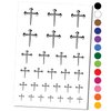 Three 3 Nails Cross Christian Stylized Temporary Tattoo Water Resistant Fake Body Art Set Collection - Black (One Sheet)