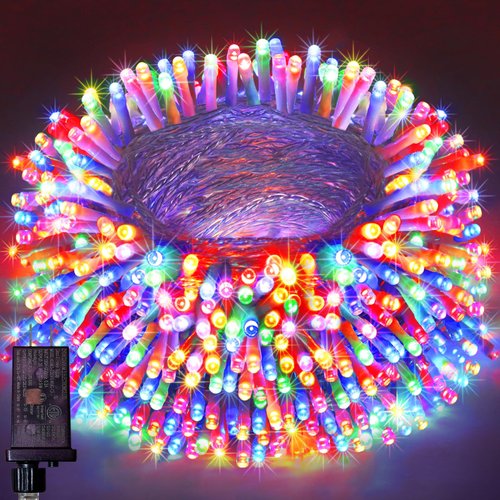FLVOECN 98Ft 300LED Christmas Lights Outdoor Decorations 8 Modes & Memory Timer Christmas Lights with Plug in Waterproof Fairy String Lights for Xmas Home Holiday Wedding Decor(Multicolor)