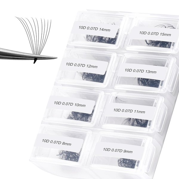 FADLASH 600 Premade Volume Fans Wispy Lash Extensions Natural Look Handmade Lashes Loose Fan Volume Eyelashes Thickness 0.07 D Curl Eyelash Extension Mix Length (10D-0.07D-8-15mm)