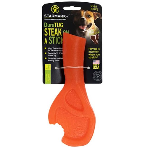 Starmark 74200437: DuraTug Dog Toy, Steak On A Stick, Md