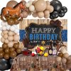 Western Cowboy Birthday Party Decorations, 125PCS Cowboy Birthday Party Supplies Including Western Backdrop, Cowboy Balloon Arch/Garland Kit, Western Tabblecloth