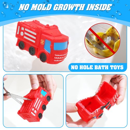 Bath Toys for Toddlers 1-3 - Toy Car Mold Free Baby Bath Toys for Infants 6-12 Months No Hole Bath Toys for Babies Toddlers Bathtub Toys Pool Toys Bath Toys for Kids Ages 1-3 Water Toys for Kids