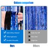 CANREVEL 2 Pack 3.3x8.2 Feet Black and Blue Foil Fringe Backdrop Curtains, Tinsel Streamers for Ocean Birthday Party Decorations, Graduation, Halloween, Under The Sea, Disco Party