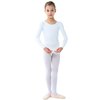 Finihen Girls Leotard Basic Long Sleeve Ballet Dance Leotard White 2-4yrs