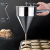 MosaiRudo Stainless Steel Pancake Batter Dispenser with Stand, Detachable Handle Pancake Dispenser for Takoyaki,Baking,Cupcakes,Muffins-Cooking Crepes,Waffles (600ML)