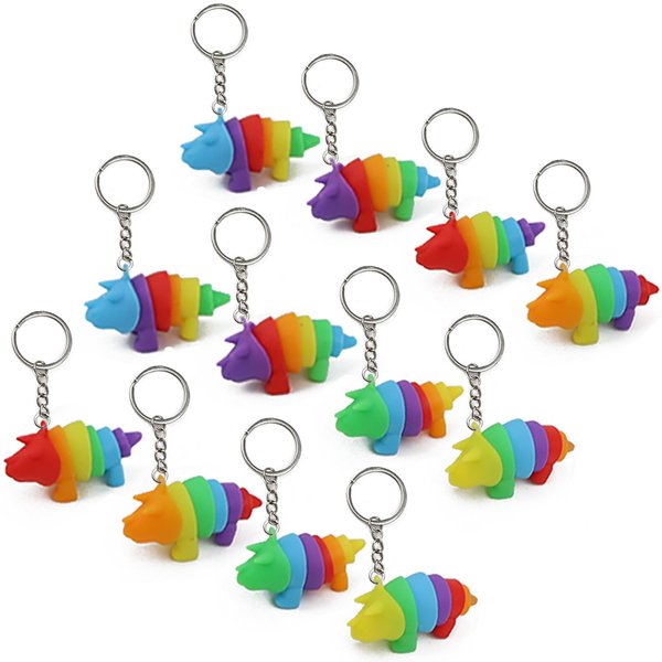 bairimeng 12 PCS Dinosaur Slug Toys, Articulated Stretch caterpillar toy, Anxiety Relief fidget Slug toy, Novelty Party Favors for Kids.