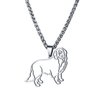 Stainless Steel Bernese Mountain Dog Outline Pet Dog Tag Breed Collar Charm Pendant Necklace