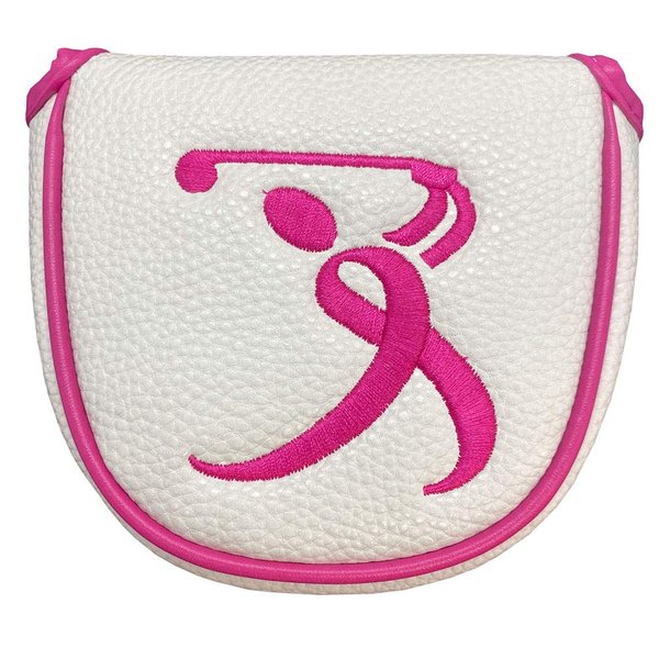 Giggle Golf Mallet Putter Cover | Great Golf Gift & Golf Bag Accessory (Pink Ribbon)