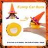 2pcs Halloween Duck Ornaments, 1.96x1.85 Inch Rubber Duck Ornaments Mini Witch Hat Ducks with Sunglasses Necklace Halloween Accessories for Halloween Themed Car Decor