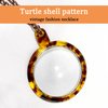 MAGDEPO 3X Pendant Magnifying Glass Necklace Magnifier Transparent Tortoiseshell Pattern Rim 1.5" Lens with Card Magnifiers for Reading Small Texts, Label, Stamp, Newspaper, Book, Map, Hobby, etc.
