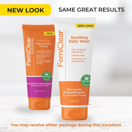 FemiClear Restoratives Soothing Feminine Wash - Feminine Care Wash for Itching & Irritated Skin, Feminine Hygiene Products, Essentials for Vaginal Health, PH Balance for Women (6FL oz)