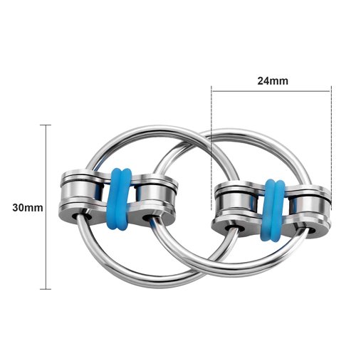 Gejoy 12 Pcs Bike Chain Fidget Toy Fidgets Toys Set Flippy Roller Chain Toy Sensory Toy Handheld Ring for Adults and Teenagers in Learning Help Anxiety Relief for ADHD(4 Colors)