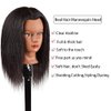 Morris Mannequin Head 14 Inch 100% Real Hair Training Head Manikin Head With Hair Cosmetology Doll Head for Hairdresser Practice HairStyling Braiding with Clamp Stand