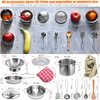 Play Pots and Pans Toys for Kids Kitchen Playset Pretend Cookware Utensils Play Set Play Cooking Toys Mini Stainless Steel Cooking Utensils Toys Kitchen Playset Accessories for Boys Girls