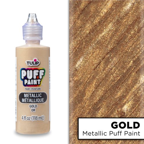 TULIP Dimensional Fabric Paint 17372 Dfpt 4Oz Metallic Gold, 4 Fl Oz (Pack of 1)