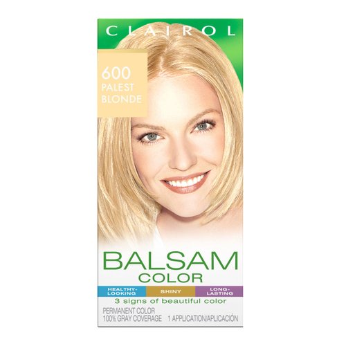 Clairol Balsam Permanent Hair Dye, 600 Palest Blonde Hair Color, Pack of 1